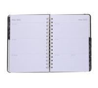 Veemoon Premium PU Leather Cover Notepad Lightweight Pocketbook Planner for Students and Professionals Smooth Writing Diary for Organizing Work and School Notes Black Weekly Schedule