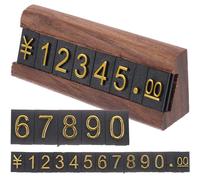 Veemoon Price Display Pricing Label Stand Digital Bars Reusable Wood Plastic Elegant Price Sign for Jewelry Shop Display