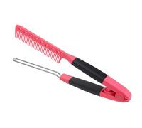 Veemoon Professional Hair Straightener Comb V-shaped Hairstyle Tool Hairdressing Clamp Comb for Women Home Hairbrush in Rose Red for Styling and Haircut