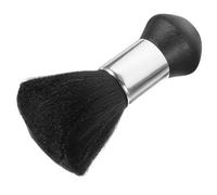 Veemoon Professional Neck Duster Brush for Barber Shops and Homes Black Round Hair Cleaning Brush Lint-Free Wooden Handle and Anti-Skid Grip Broken Hair Removal Tool