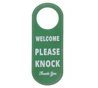 Veemoon Pu Leather Do Not Disturb Sign Door Hanger Tags with Welcome Please Knock Sign Double Sided Easy to Clean Elegant Simple Design for Hotel and Office