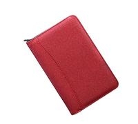Veemoon Pu Leather Zippered Notebook Calculator Loose-Leaf Organizer for Office Travel
