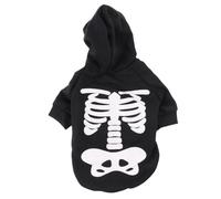 Veemoon Puppy Skull Pattern Clothes Skeleton Dog Clothes Glow in The Dark Lightweight Cotton Jumpsuit Black L Halloween Parade Daily Wear for Small Pets