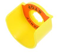 Veemoon Push Button Switch Protective Cover with Raised Dome and Emergency Stop Sign, Yellow Switch Guard for Industrial Machinery Safety and Accident Prevention