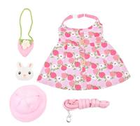 Veemoon Rabbit Harness Sturdy Leash Bunny Clothes with Hat l Size Soft Fabric Pet Outfit for Holland Lop and Dwarf Rabbits and Indoor Use
