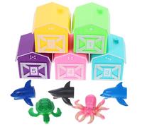 Veemoon Rainbow House Animal Finger Puppets 5pcs Montessori Counting Toy for Toddlers Cute Educational Parent-Child Game for Early Learning Activities