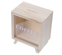 Veemoon Real Money Solid Wood Piggy Bank Adult Boys and Girls Savings Jar Unique Coin Pot Tip Jar Function for Coffee Shop