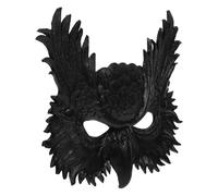 Veemoon Realistic Black Owl Halloween Mask for Adults, Masquerade Cosplay Mask Bird Beak Design, Festival Disguise Accessory for Party Dress-up and Costume Events