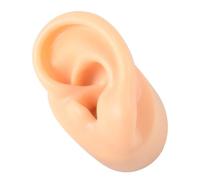 Veemoon Realistic Silicone Ear Model Left Ear Soft Lifelike Skin Texture for Piercing Practice Earrings Display Flexible Silicone Body Part Teaching Prop Portable