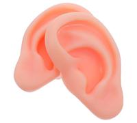 Veemoon Realistic Silicone Ear Model Pair for Piercing Practice and Jewelry Display Flexible and Easy to Clean Practice Ears in Pink Colour