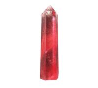 Veemoon Red Quartz Crystal Healing Stone Hexagonal Point Crystal Wand for Healing Work and Decoration Bringing Good Luck with Unique Beautiful Design