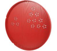 Veemoon Red Wooden Serving Tray 30cm with Hollow Cherry Blossom Design, Easy to Clean and Fade-resistant, for Home and Restaurant Use, Chinese Style Fruit and Appetizer Plate