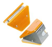 Veemoon Reflective Road Markers Sl esign 2pcs with Polycarbonate and Iron Construction High Visibility Guardrail Delineators for Warning Signs on Both Sides of Road