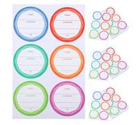 Veemoon Removable Waterproof Date Label Stickers for Food Storage 40x40mm Self-Adhesive 6 Labels per Sheet 10 Sheets per Pack 8 Packs for Freezer Pantry Bottles and Spice Jars Organization