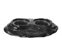 Veemoon Reptile Magnetic Feeder Ledge - Reptile Food & Water Dish with Bowls - Feeding Cups for Lizards Crested Gecko Lizards Chameleons Pets Black
