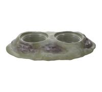 Veemoon Reptile Magnetic Feeder Ledge - Reptile Food & Water Dish with Bowls - Feeding Cups for Lizards Crested Gecko Lizards Chameleons Pets Light Green