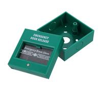 Veemoon Resettable Manual Call Point Fire Exit Alarm Switch Button with Key Reset - Green Emergency Break Glass Safety Button for Fire Exit Control and Emergency Door Release