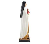 Veemoon Resin Nun and Flowers Statue Catholicism Adornment Decorative Religious Figurine Classic Desktop Ornament for Home Interior Decoration