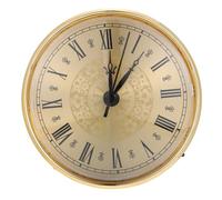 Veemoon Retro Style Clock Face Inserts Quartz Clock Insert Movement Featuring Roman Numeral Design Golden Alloy Material Bedroom Silent Use Office Decorative Space-saving Gift