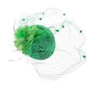 Veemoon Retro Veil Top Hat for St Patricks Day Festive Irish Costume Accessory Party Decoration Glitter Hair Clip for Women Girls