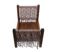 Veemoon Retro Wooden Newborn Photo Prop Bed with Bohemian Macrame Tassel Mini Bed for Studio and Home Photography Sessions