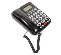 Veemoon Reusable Desk Phone English Telephone with Sound Quality and Efficient Communication, Black Pvc Material Desktop Phone for Office Use and Home Telephones