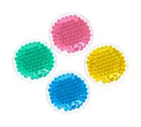 Veemoon Reusable Small Round Gel Ice Packs 4pcs for Face and Eyes, Hot Cold Therapy Packs for Injuries, Kids, and Fatigue Relief, Multi-color Cold and Heating Pads