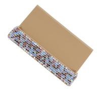 Veemoon Rhinestone Business Card Holder for Desk Gold Single-Sided Crystal Visiting Card Display Stand Office Desktop for Home and Professional Use