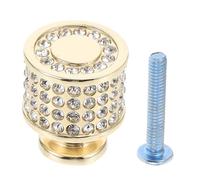 Veemoon Rhinestone Cabinet Knob Pull Handle Gold Single Hole Zinc Alloy | Bright Color Inlaid Detail, Smooth Surface, Comfortable Grip, for Wardrobe and Bathroom Vanity