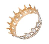 Veemoon Rhinestone Crown for Bridal Elegant Alloy Headpiece for Weddings Parties Costumes Stunning Gold Base with Large for Brides Bridesmaids