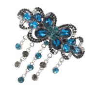 Veemoon Rhinestone Flower Hair Clip Wedding Hairpin Spring Barrette for Women Hair Styling Grip Bridal