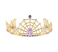 Veemoon Rhinestone Spider Web Crown Tiara for Women Adults Gothic Halloween Headpiece for Vampire Queen Costume Party Cosplay Masquerade Hair Accessory