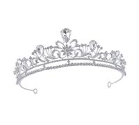 Veemoon Rhinestone Tiara Crown Headband for Women Elegant Wedding Prom and Bachelorette Accessory Stunning Silver Headpiece with Dazzling Rhinestones for Bridesmaids and Birthday