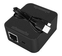 Veemoon Rj45 1 to 2 Ethernet Splitter Adapter, 100mbps, Plug and Play Network Cable Extender with Anti-interference Performance, Black Plastic for Home Office Use