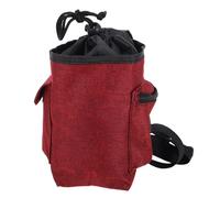 Veemoon Rock Climbing Chalk Bag with Zippered Storage Pocket, Burgundy Holder for Bouldering and Gymnastics, Waist Belt Chalk Bucket for Outdoor Climbing Gear