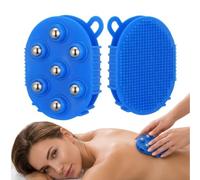 Veemoon Roller Ball Lymphatic Glove Massager, Manual Lymphatic Drainage Massage Tool Physio Hand Roller Body Massager Fascia Muscle Release - 360° Rotatable Mteal Ball - Portable Massage Full Body