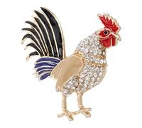 Veemoon Rooster Material, Unique Design and Sleek Rhinestone and Finish Brooch Pin for Alloy Decor Unisex Women Men Clothing Everyday Wear or Special Occasions