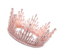 Veemoon Rose Gold Pearl Bride Crown Wedding Headdress Baroque Style Bridal Tiara Headwear for Women Photography Accessories Party Hair Ornament for Special Occasions