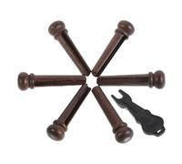 Veemoon Rosewood Acoustic Guitar Bridge Pins with Secure String Holding and Pin Removal Function, Plastic Material, Size 6.00x2.00x0.40cm, for At-home Practice and On-the-go Guitar