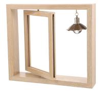 Veemoon Rotating 6-Inch Double-Sided Wooden Photo Frame with LED Light, Tabletop Picture Display Holder for Home Décor, Creative Wood Grain Design for Couples and Holiday Memories