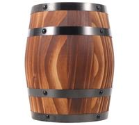 Veemoon Rustic Mini Wooden Barrel Vase, 8x6.5 Inch Oak Wood Planter with Multipurpose Functionality, Stylish Table Centerpiece for Garden and Events Decoration