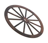 Veemoon Rustic Wooden Wagon Wheel Wall Decor Vintage Wood Hanging Decoration Retro Farmhouse Style Wall Ornament for Living Office Bedroom