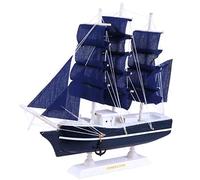 Veemoon Sailing Yacht Boat Wooden Model Wood Ship Handcrafts 24cm Wooden Sailboat Centerpiece for Home Beach House Ocean Theme Party Nautical Mediterranean Decor