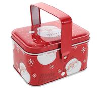 Veemoon Santa Box Christmas Treat Tin Candy Jar Metal Cookie Tins for Baking Reusable Lids for Party Favors and Holiday Decorative Displays