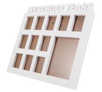 Veemoon School Years Picture Frame Collage White Wall-mounted Student Growth Photo Holder Keepsake Newborn Identification Display for School Memories