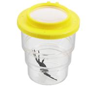 Veemoon Science Insect Observation Cup with 3x Magnifier, Yellow Plastic Bugs Container for Outdoor Nature Exploration and Preschool Science Learning
