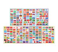 Veemoon Scrapbooking Stickers 7 Sheets of World Flags: Country Flag Decals for School Journal Scrapbook Planner Football Fans Match Day Waterproof PVC