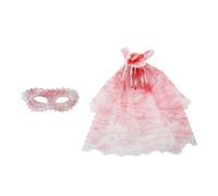 Veemoon Set for Women Venetian Rose Lace Eye Mask Veil Floral Lace Carnival Party Accessories for Halloween Mardi Gras Day of the Dead