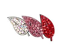 Veemoon Shiny Rhinestone Hairpin for Girls Elegant Leaf Design for Party Styling Use As Hair Decor Accessory Fits Fine Hair Option