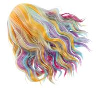 Veemoon Short Wavy Colored Mermaid Wig for Women Rainbow Curly Synthetic Hair Cap Easy Maintenance Cosplay Party Halloween Fashionable Curl Design